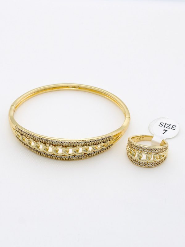 Bracelet et Bague Plaqué Or P008767