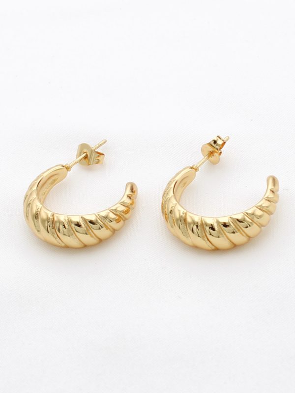 Boucles d’oreilles créoles torsadées P011334